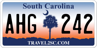 SC license plate AHG242