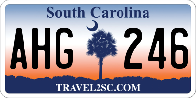 SC license plate AHG246