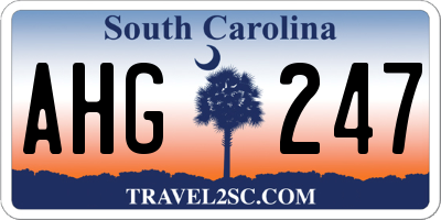 SC license plate AHG247