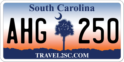 SC license plate AHG250