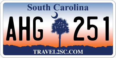 SC license plate AHG251
