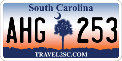 SC license plate AHG253