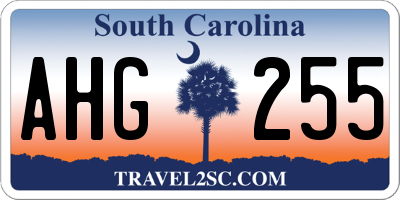 SC license plate AHG255