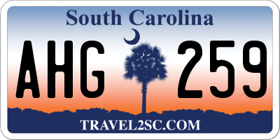 SC license plate AHG259