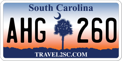 SC license plate AHG260