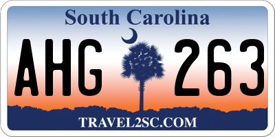 SC license plate AHG263