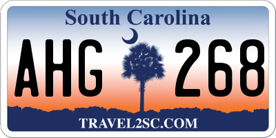 SC license plate AHG268