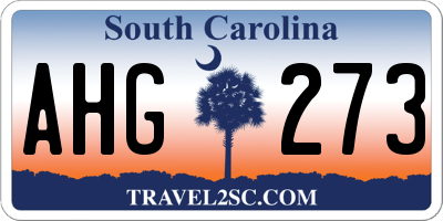 SC license plate AHG273