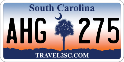 SC license plate AHG275