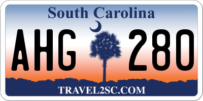 SC license plate AHG280