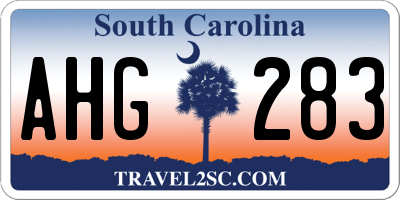 SC license plate AHG283