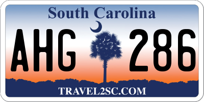 SC license plate AHG286