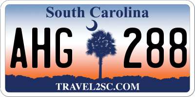 SC license plate AHG288