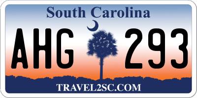 SC license plate AHG293