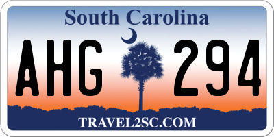 SC license plate AHG294