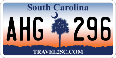 SC license plate AHG296