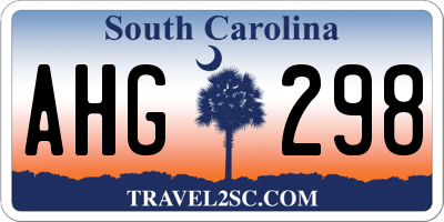 SC license plate AHG298
