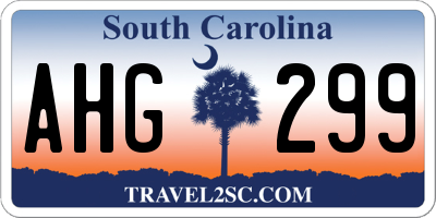 SC license plate AHG299