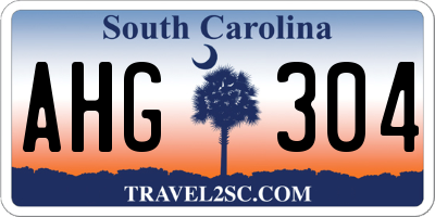SC license plate AHG304