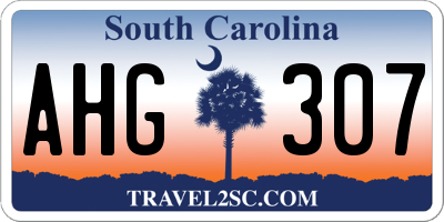 SC license plate AHG307