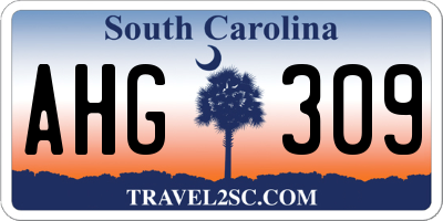 SC license plate AHG309