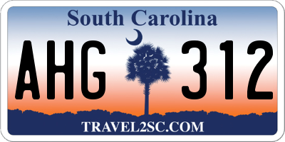 SC license plate AHG312