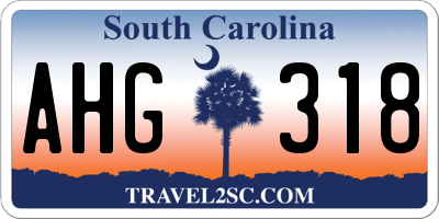 SC license plate AHG318