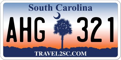 SC license plate AHG321