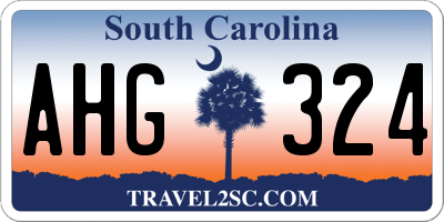 SC license plate AHG324