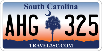 SC license plate AHG325