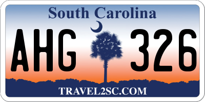 SC license plate AHG326
