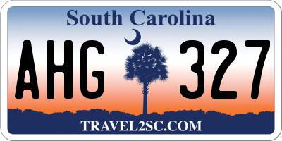 SC license plate AHG327
