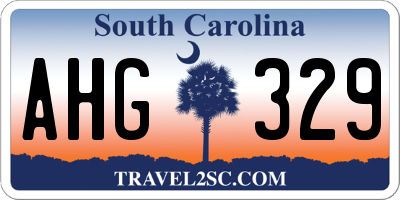 SC license plate AHG329