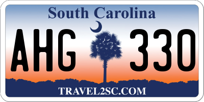 SC license plate AHG330