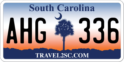 SC license plate AHG336