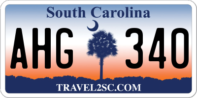 SC license plate AHG340