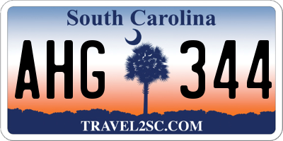 SC license plate AHG344