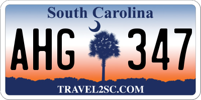 SC license plate AHG347