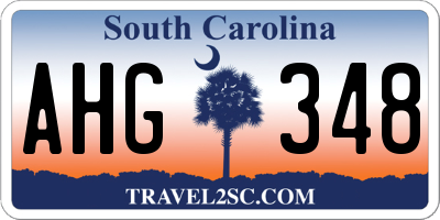 SC license plate AHG348