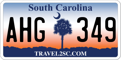 SC license plate AHG349