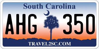 SC license plate AHG350