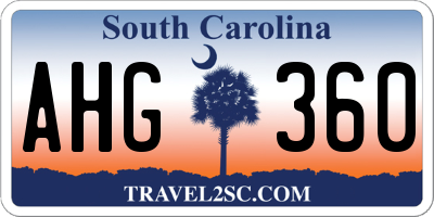 SC license plate AHG360