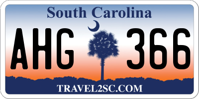 SC license plate AHG366