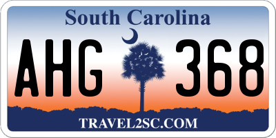 SC license plate AHG368