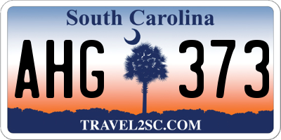 SC license plate AHG373
