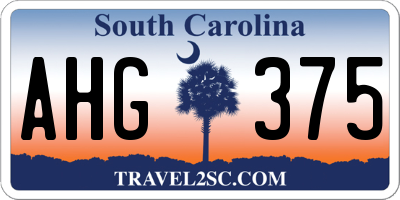 SC license plate AHG375