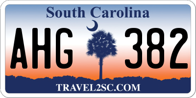 SC license plate AHG382