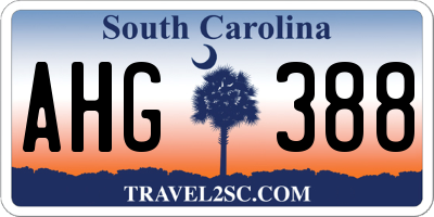 SC license plate AHG388