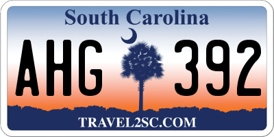 SC license plate AHG392
