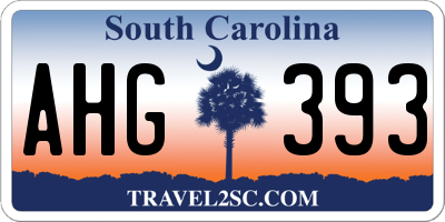 SC license plate AHG393